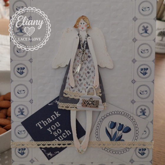 angeli in legno e carta scrapbooking