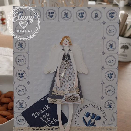 angeli in legno e carta scrapbooking