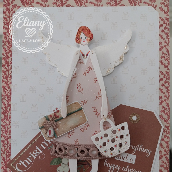 angeli in legno e carta scrapbooking