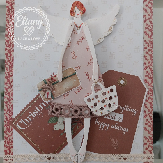 angeli in legno e carta scrapbooking