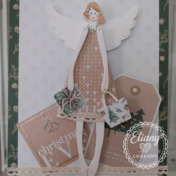 angeli in legno e carta scrapbooking