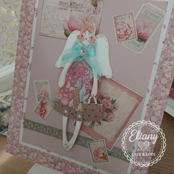 angeli in legno e carta scrapbooking