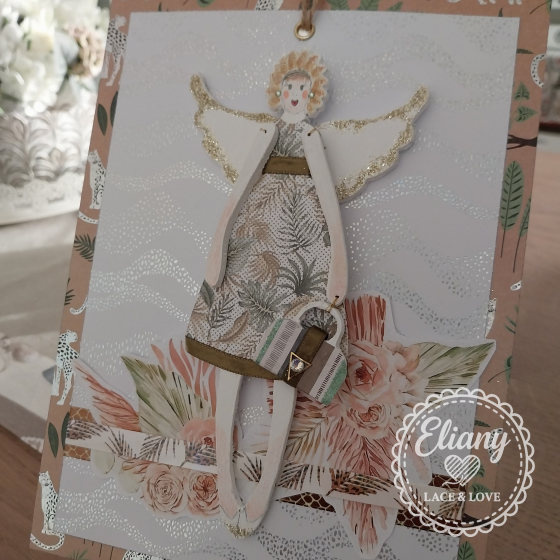 angeli in legno e carta scrapbooking