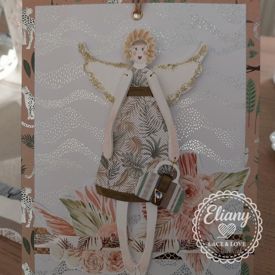 angeli in legno e carta scrapbooking