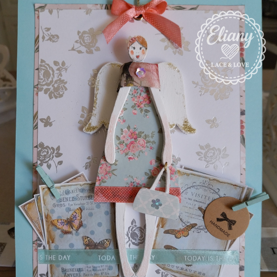 angeli in legno e carta scrapbooking