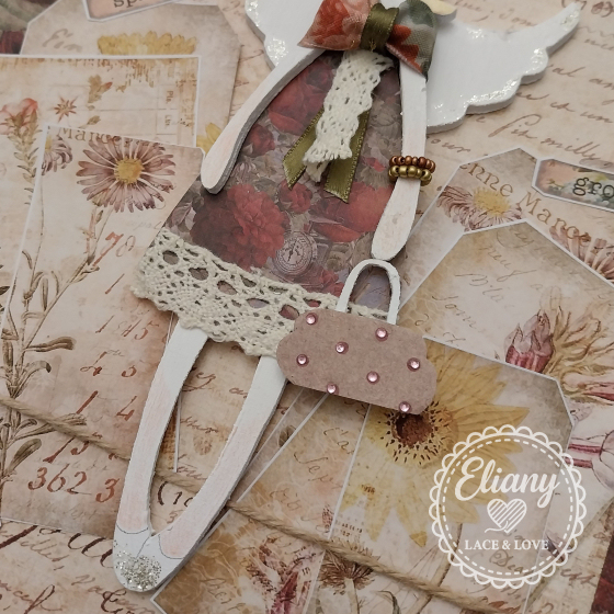 angeli in legno e carta scrapbooking