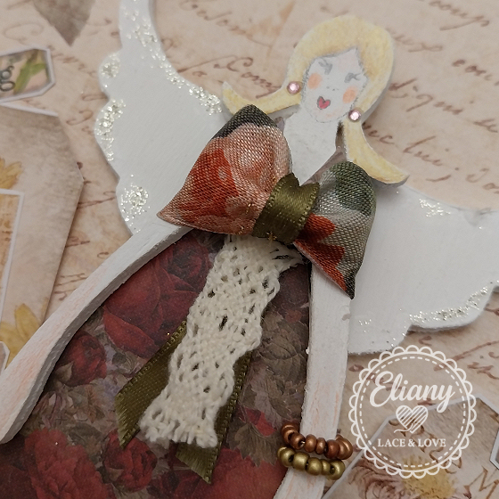 angeli in legno e carta scrapbooking