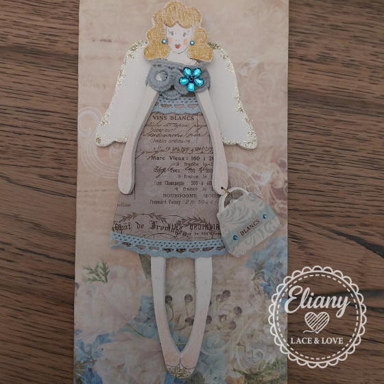 angeli in legno e carta scrapbooking