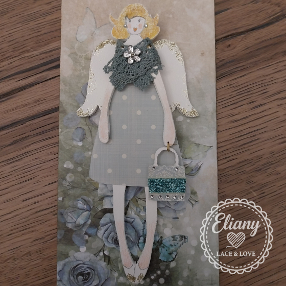 angeli in legno e carta scrapbooking