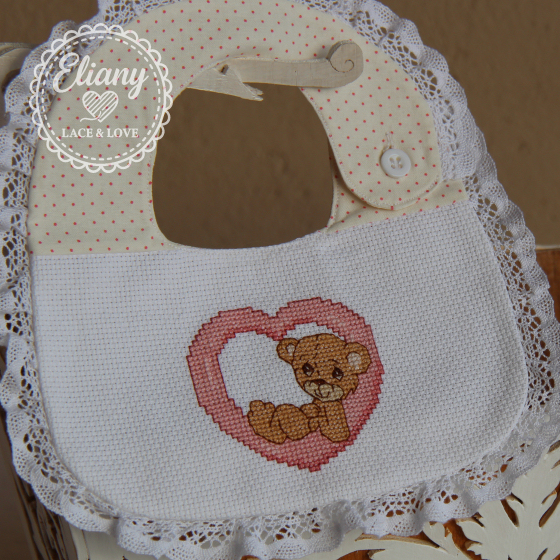Bavaglie beb� ricamate a punto croce, Precious Moments