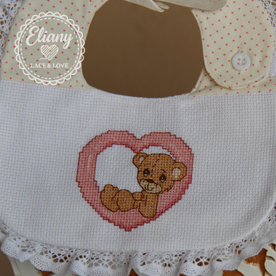 Bavaglie beb� ricamate a punto croce, Precious Moments