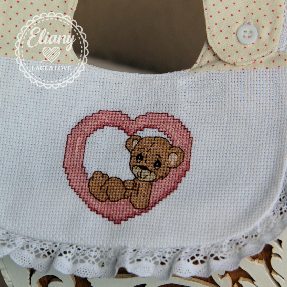 Bavaglie beb� ricamate a punto croce, Precious Moments