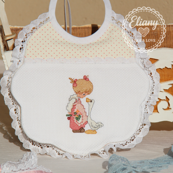 Bavaglie beb� ricamate a punto croce, Precious Moments