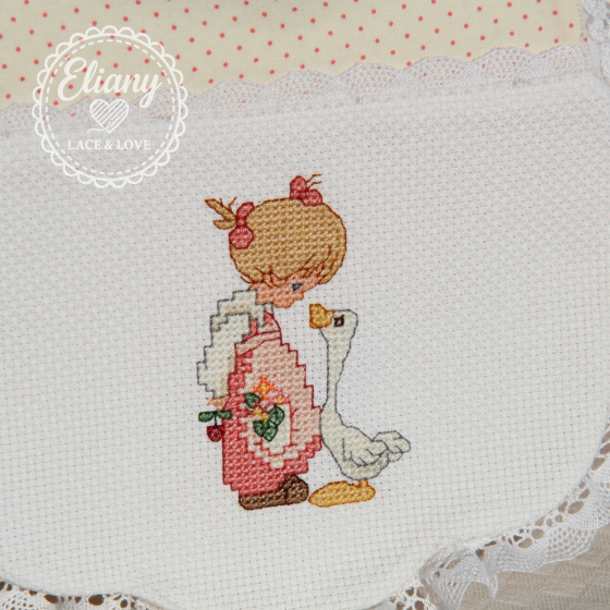 Bavaglie beb� ricamate a punto croce, Precious Moments