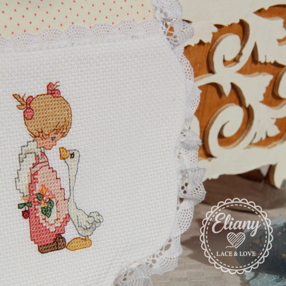 Bavaglie beb� ricamate a punto croce, Precious Moments