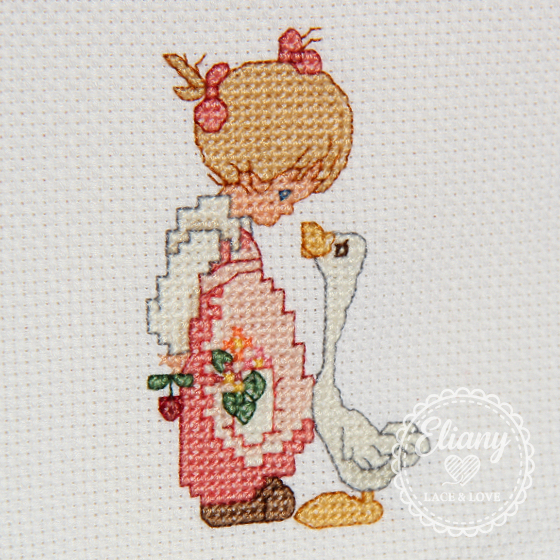 Bavaglie beb� ricamate a punto croce, Precious Moments