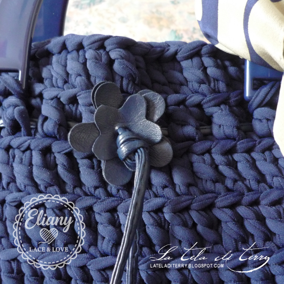 Borsa uncinetto cotone blu navy