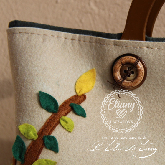 Borsa in feltro con paesaggio country