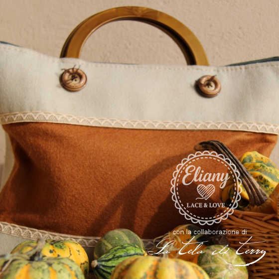 Borsa in feltro con paesaggio country