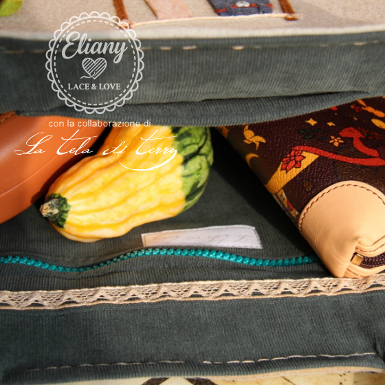 Borsa in feltro con paesaggio country