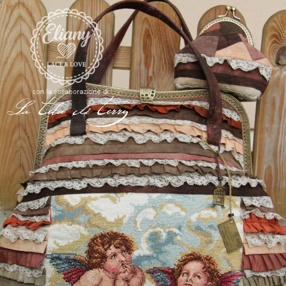 Borsa fatta a mano con punto croce