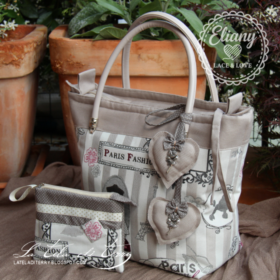 Borsa con pochette coordinata stile Paris
