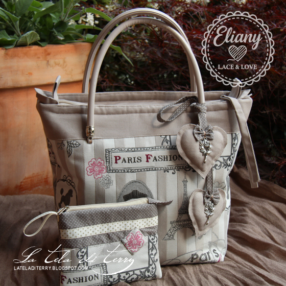 Borsa con pochette coordinata stile Paris