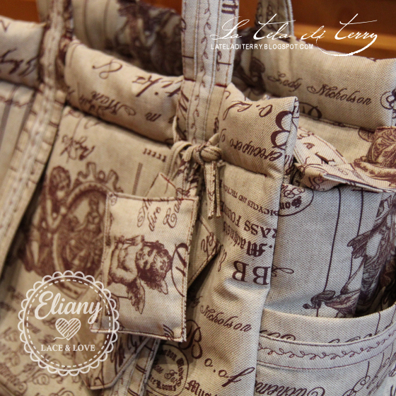 Borsa con tessuto vintage angeli vittoriani