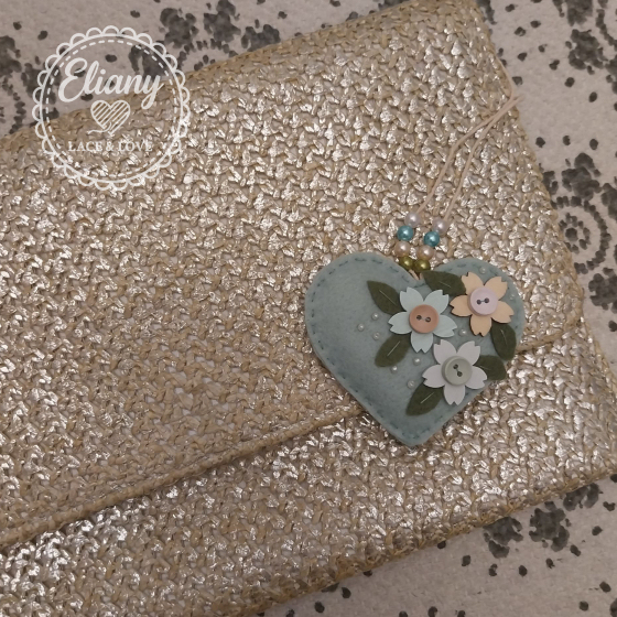 Charms per borse o portachiavi cuore con fiori