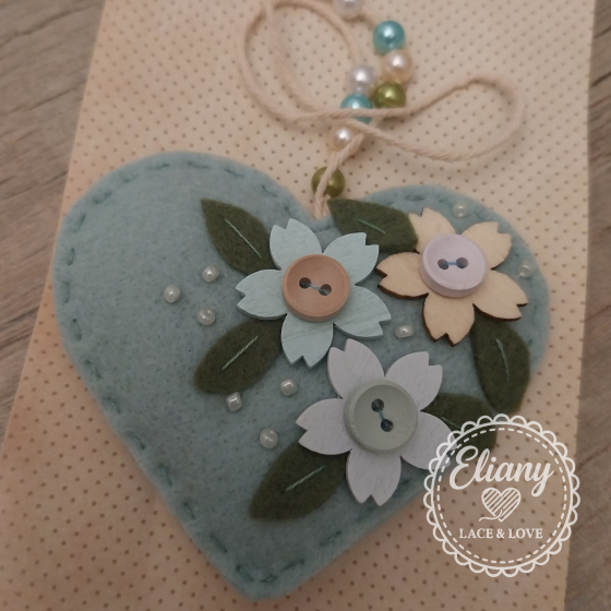 Charms per borse o portachiavi cuore con fiori