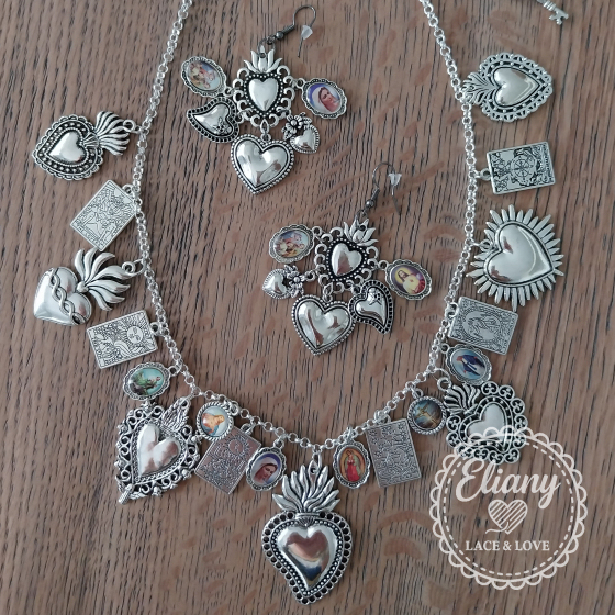 set collane e orecchini cuore sacro