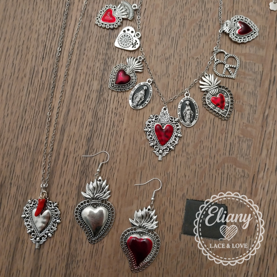 set collane e orecchini cuore sacro