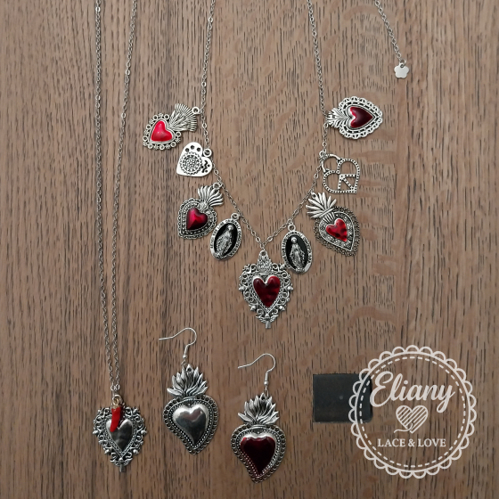 set collane e orecchini cuore sacro