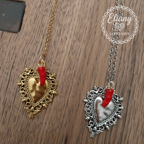 set collane e orecchini cuore sacro