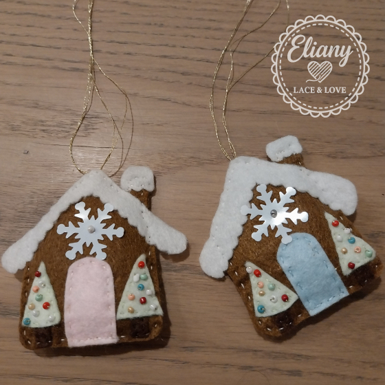 Casette natalizie rosa e azzurro in pannolenci