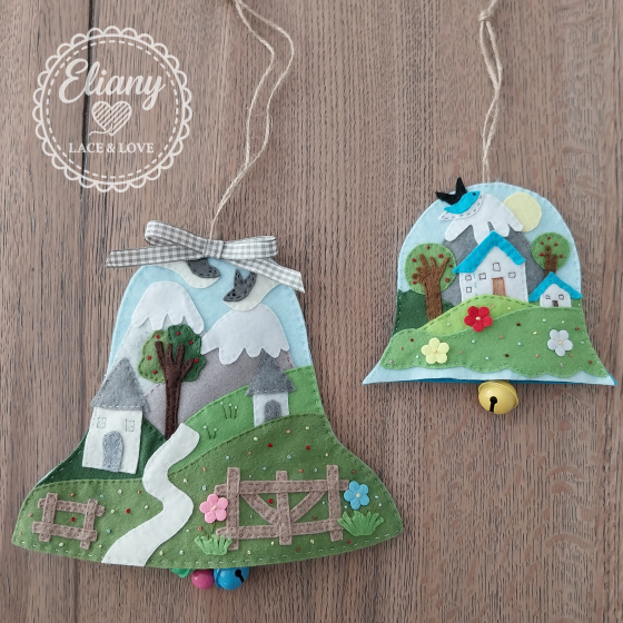 decorazioni feltro campana di primavera