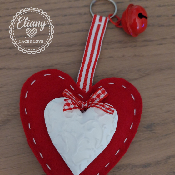 cuori decorazioni per cucina in feltro e gesso