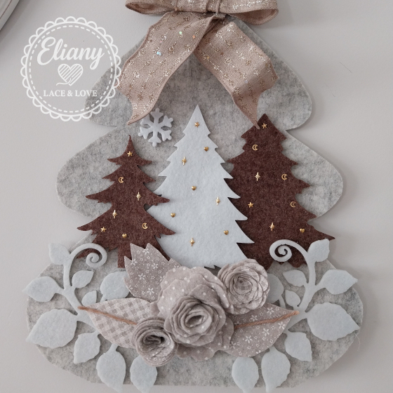 albero natalizio shabby chic in feltro