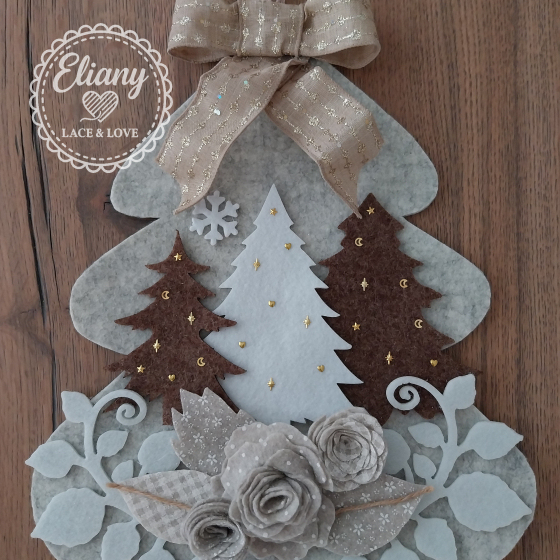 albero natalizio shabby chic in feltro