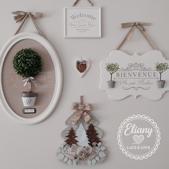 albero natalizio shabby chic in feltro