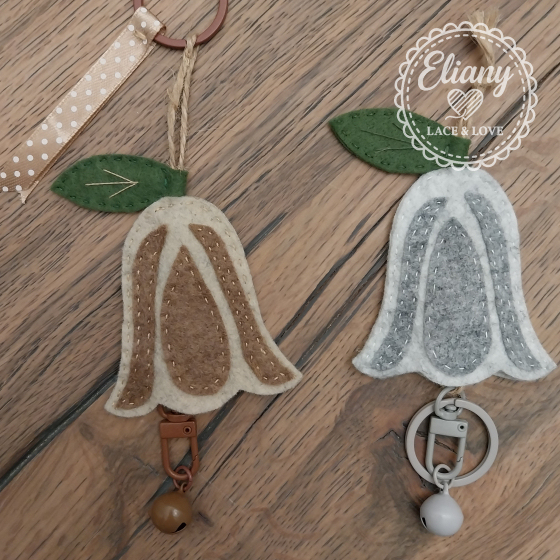 Charms per borse e portachiavi tulipani con campanelli