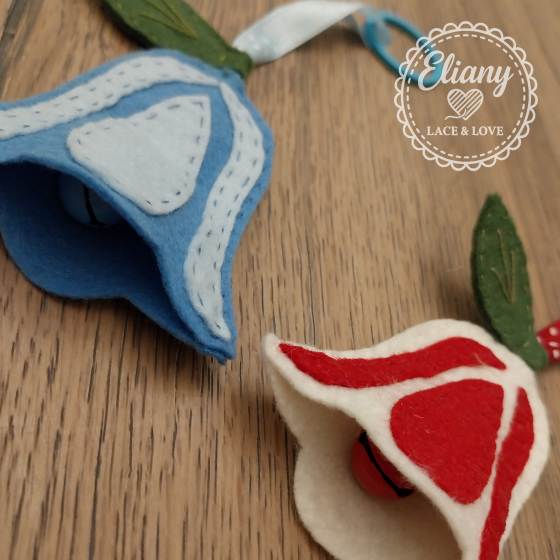 Charms per borse e portachiavi tulipani con campanelli