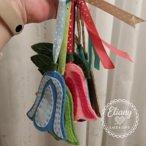 Charms per borse e portachiavi tulipani con campanelli