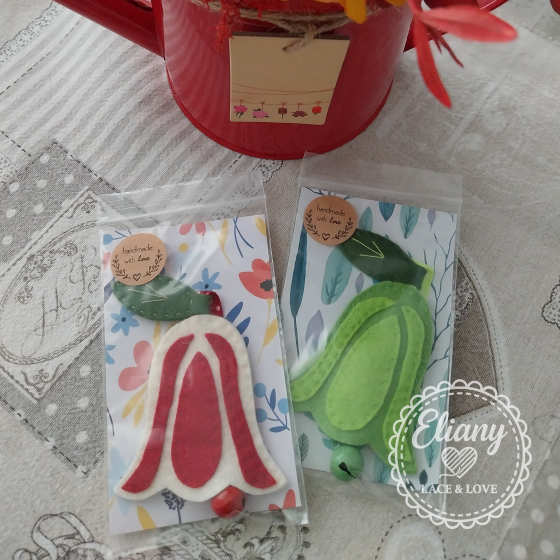 Charms per borse e portachiavi tulipani con campanelli