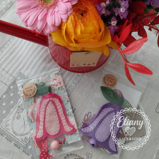 Charms per borse e portachiavi tulipani con campanelli