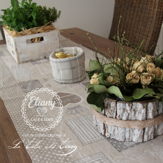 Set cucina runner shabby heart
