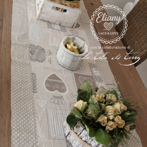 Set cucina runner shabby heart
