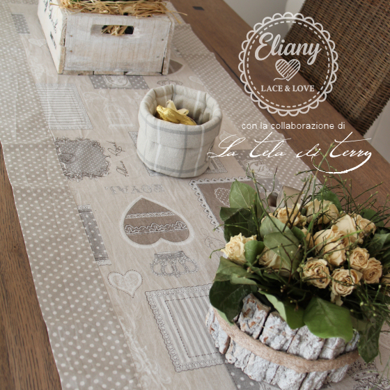 Set cucina runner shabby heart