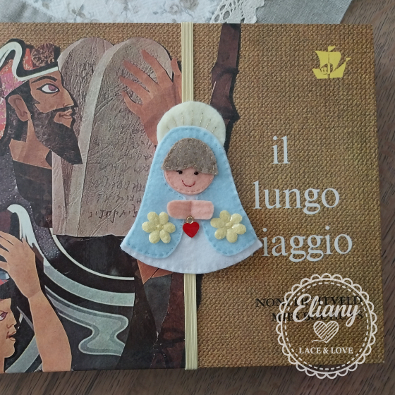 Segnalibri per bibbia con madonna in feltro fatta a mano