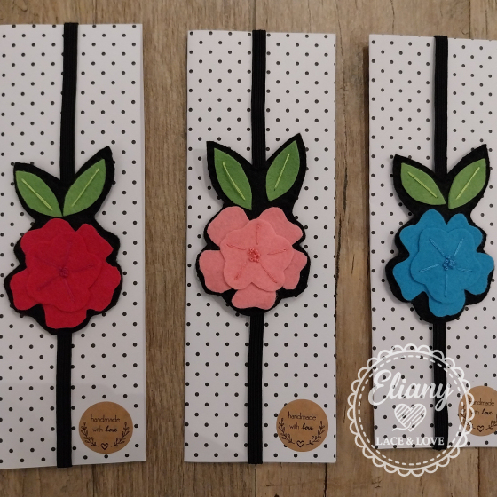 Segnalibri in feltro tema fiori